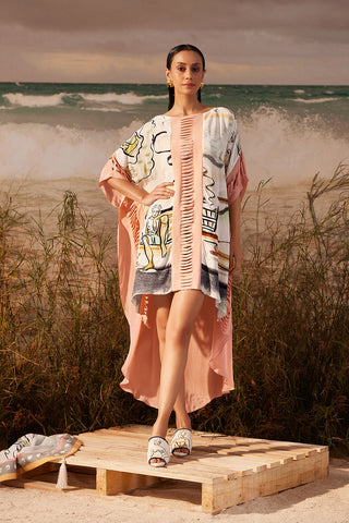 Shivan & Narresh Saun Kafsuit; Saun Print; Multicolor; Women Resort Wear; Free Size; Kaftan; 