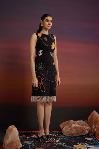 Ebony Cosmique Beaded Dress