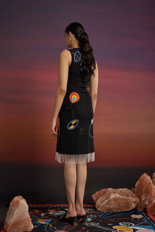 Ebony Cosmique Beaded Dress