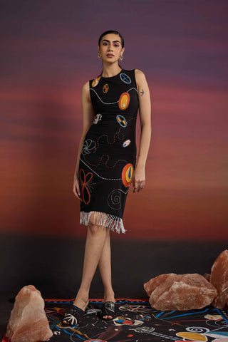 Ebony Cosmique Beaded Dress