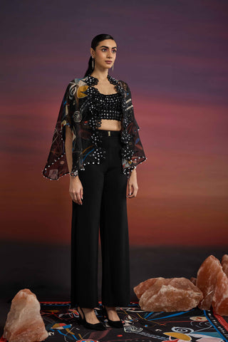 Mysterique Fleur Sheer Cape