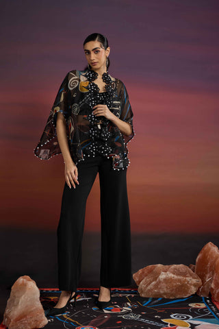 Mysterique Fleur Sheer Cape