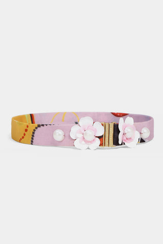 Shivan & Narresh Florain Iconopin belt; Multicolor; Accessories;  Printed belt; Women belts; Florain Poppy Belt