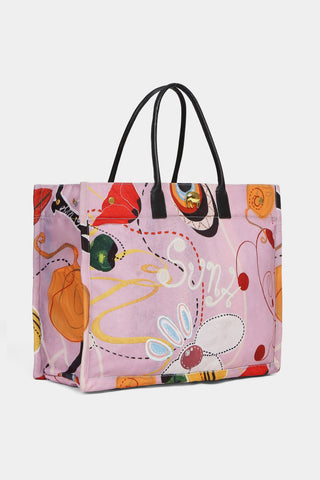 Shivan & Narresh Florain Tote Bag; Florain print; blush color; printed bags; Handbags