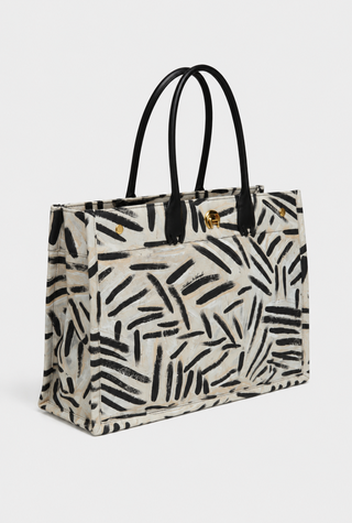 Zuri Tote – side view highlighting signature Saf trim and structured silhouette | Shivan & Narresh