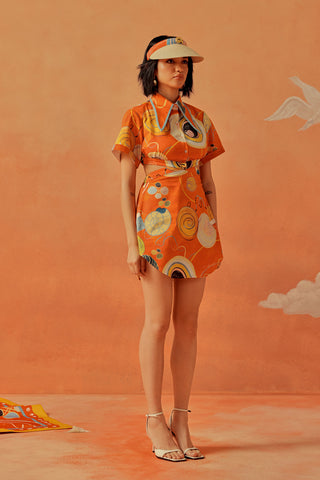 Younail Cut-Out Shirt Dress