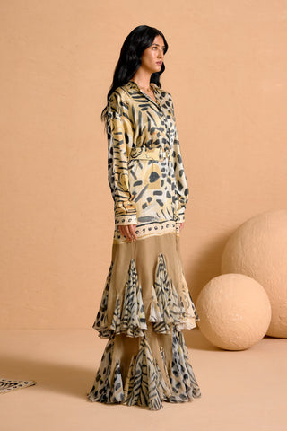 Zuri Godet Dress with Belt