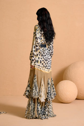 Zuri Godet Dress with Belt