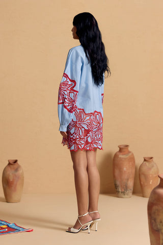 Powder Floral Burst Dress