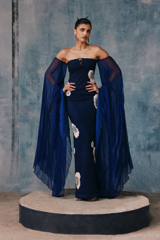 Isola Floralis Off-Shoulder Gown