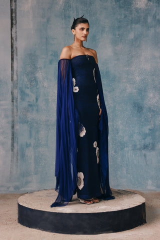 Isola Floralis Off-Shoulder Gown