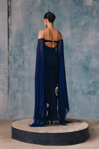 Isola Floralis Off-Shoulder Gown