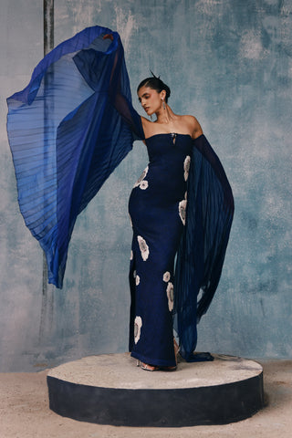Isola Floralis Off-Shoulder Gown