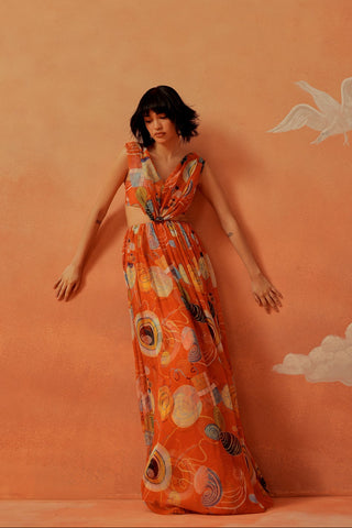 Younail Draped Saf Gown