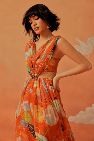 Younail Draped Saf Gown