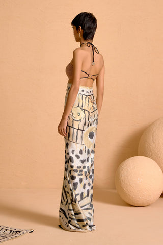 Zuri Cut-Out Halter Gown