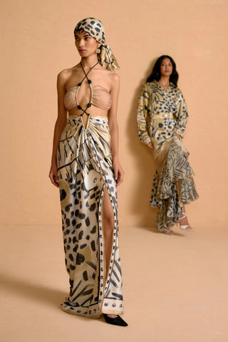 Zuri Cut-Out Halter Gown
