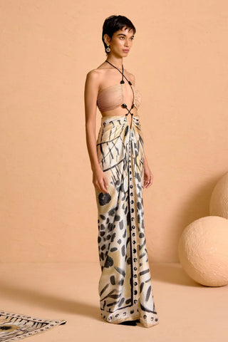 Zuri Cut-Out Halter Gown