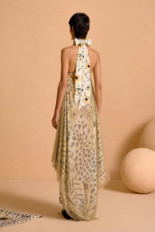 Zuri CrysMesh Flute Dress