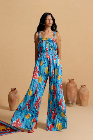 Maurice Pleated Jumpsuit with Belt