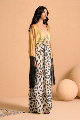 Zuri Savannah Fringed Kaftan with Belt