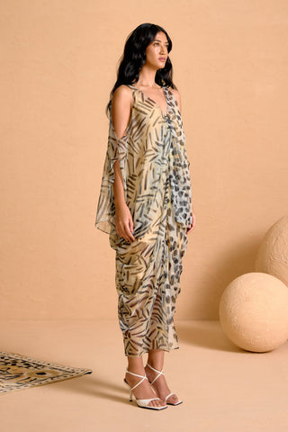 Zuri Sheer Draped Kaftan
