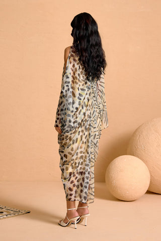 Zuri Sheer Draped Kaftan