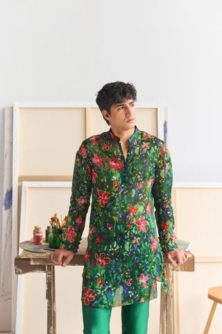 Fioretta Embellished Silk Kurta Set