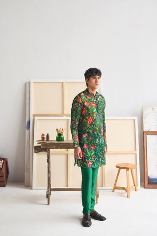 Fioretta Embellished Silk Kurta Set