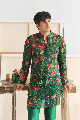 Fioretta Embellished Silk Kurta Set
