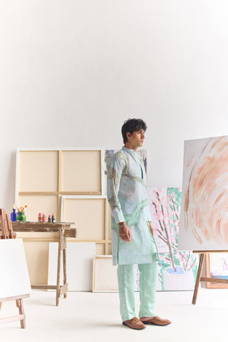 Mint Swirlscent Kurta Set