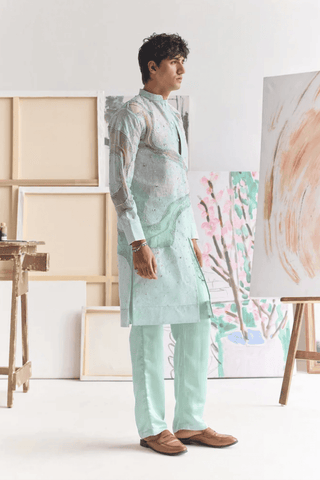 Mint Swirlscent Kurta Set