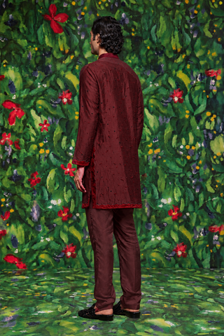Burgundy Aster Skein Kurta Set