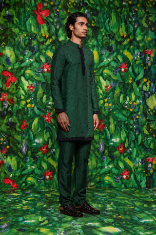 Emerald Aster Skein Kurta Set