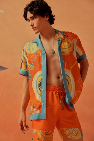 Younail Silk Lounge Shirt with Shorts