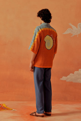 Rorange SnaiSwirl Mesh-Knit Shirt