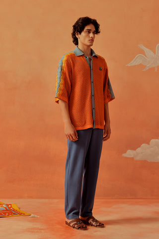 Rorange SnaiSwirl Mesh-Knit Shirt