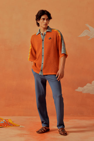 Rorange SnaiSwirl Mesh-Knit Shirt