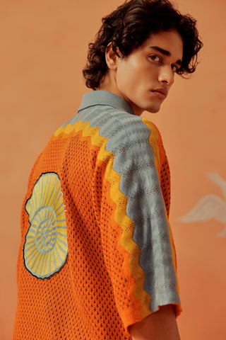 Rorange SnaiSwirl Mesh-Knit Shirt
