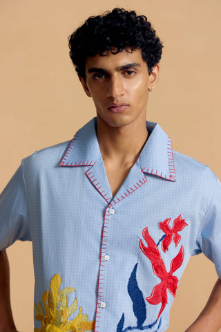 Powder Checkered Floret Burst Shirt