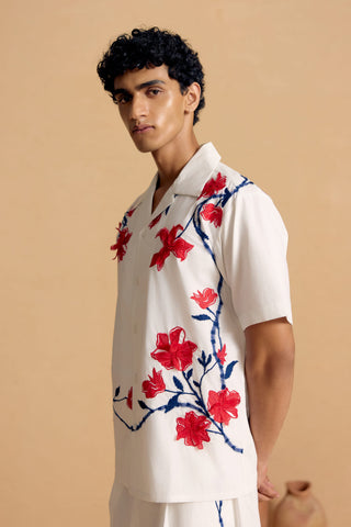 Ivory Rosetta Resort Shirt