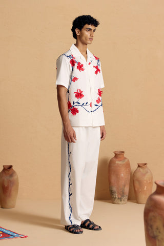 Ivory Rosetta Resort Shirt