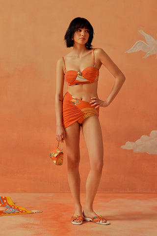 Younail & Rorange Ruched Wrap Bikini
