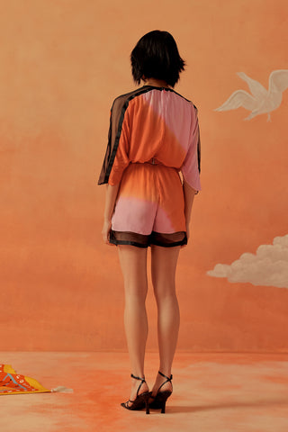 Soleil Ombre Romper - back view of romper with concealed zip | Shivan & Narresh
