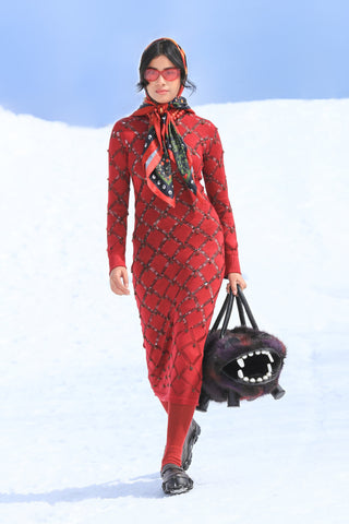 Vermillion Diamond Knit Dress