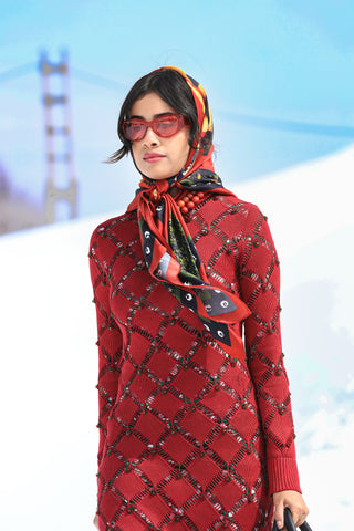 Vermillion Diamond Knit Dress