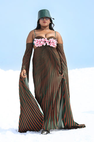 Fleur Pleatscape Gown