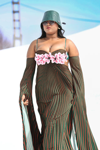 Fleur Pleatscape Gown