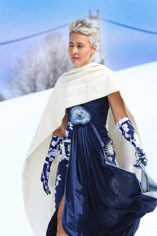 Izu Juno Floralis Draped Gown