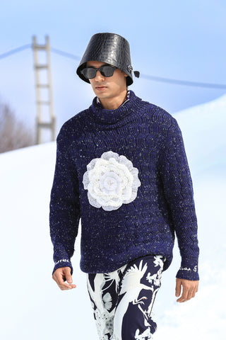 Midnight Bloom Knit Jumper with Izu Juno Trousers